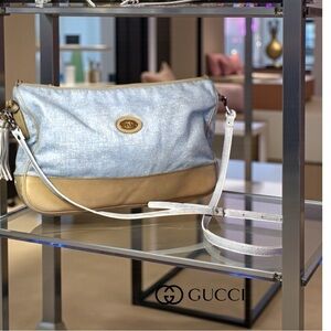 Authentic Vintage Gucci Crossbody – Distressed-Casual-Denim Finish-Tassel